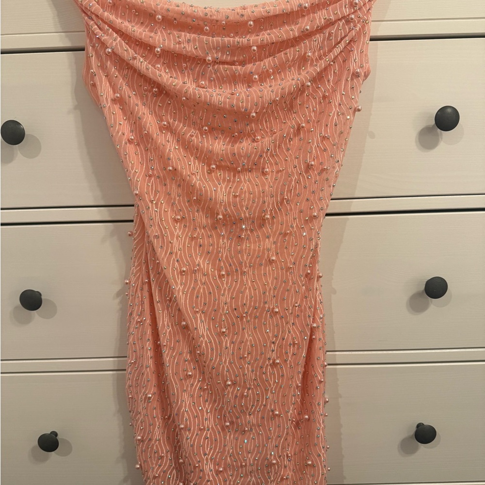 Windsor Coral Beaded Midi Dress